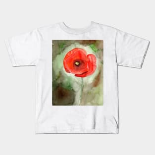 Poppy Fine Art Painting Kids T-Shirt